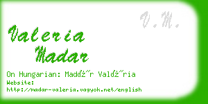 valeria madar business card